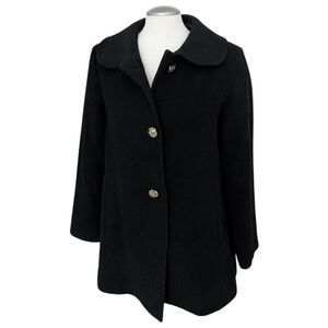 Snazzie Women's Wool Blend Peacoat Size Medium Black Winter Coat Lined